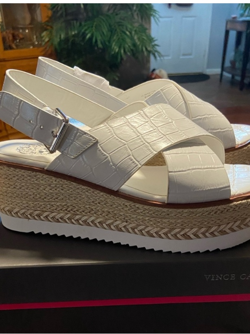 Vince Camuto White Platform Espadrilles